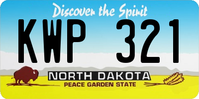 ND license plate KWP321