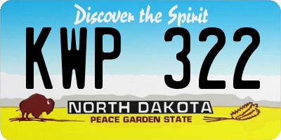 ND license plate KWP322