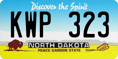 ND license plate KWP323