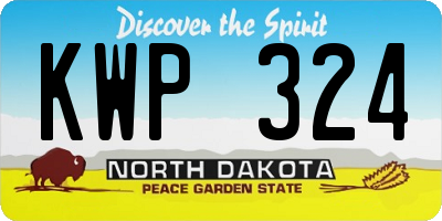 ND license plate KWP324