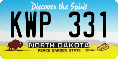 ND license plate KWP331