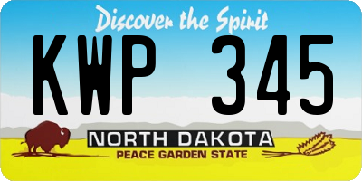 ND license plate KWP345