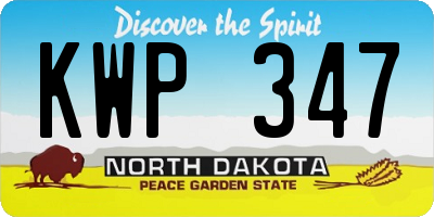 ND license plate KWP347