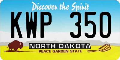 ND license plate KWP350