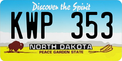 ND license plate KWP353