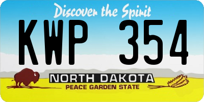 ND license plate KWP354