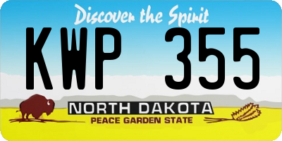 ND license plate KWP355
