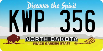 ND license plate KWP356