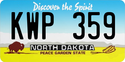 ND license plate KWP359
