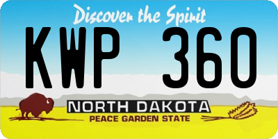 ND license plate KWP360