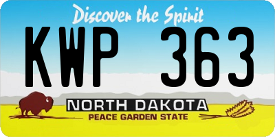 ND license plate KWP363