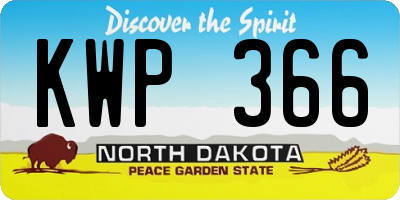 ND license plate KWP366