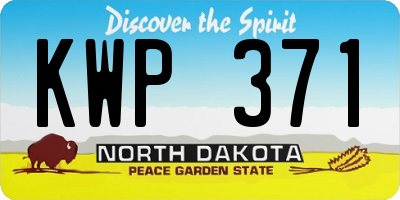 ND license plate KWP371