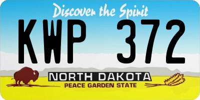 ND license plate KWP372