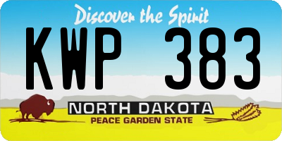 ND license plate KWP383