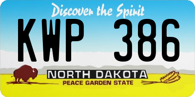 ND license plate KWP386