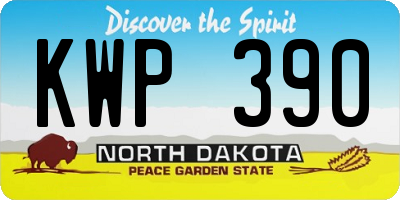 ND license plate KWP390