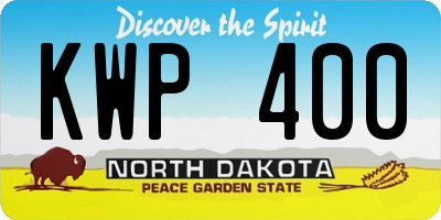 ND license plate KWP400