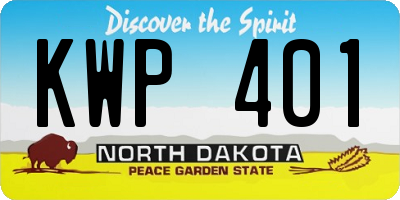 ND license plate KWP401