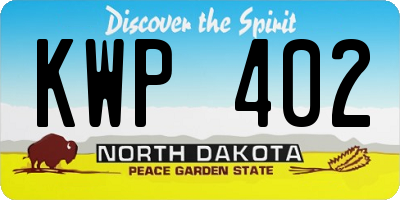 ND license plate KWP402