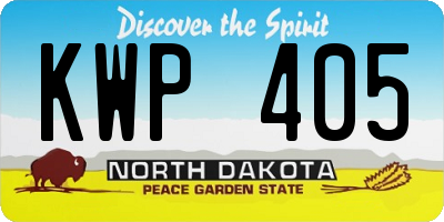 ND license plate KWP405