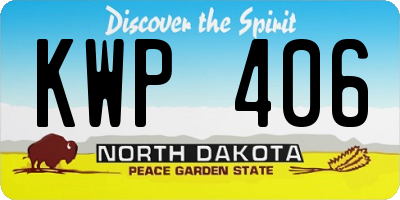 ND license plate KWP406