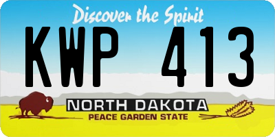 ND license plate KWP413