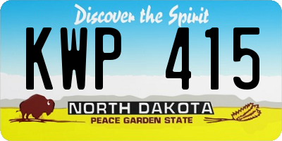 ND license plate KWP415