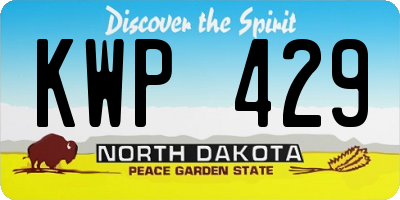 ND license plate KWP429