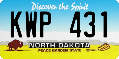 ND license plate KWP431