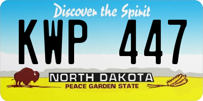 ND license plate KWP447