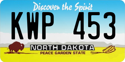 ND license plate KWP453