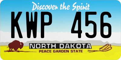 ND license plate KWP456