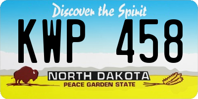 ND license plate KWP458