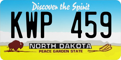 ND license plate KWP459