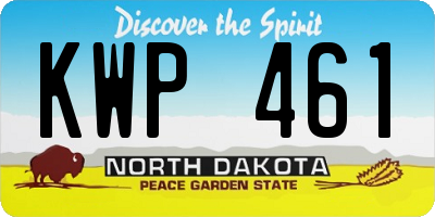 ND license plate KWP461