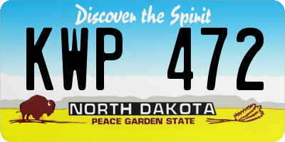 ND license plate KWP472