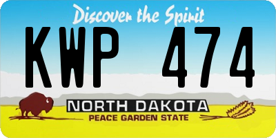 ND license plate KWP474