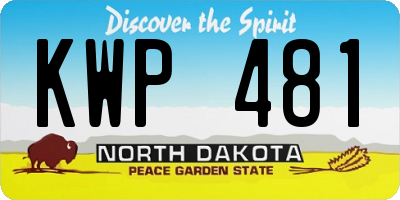 ND license plate KWP481