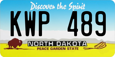 ND license plate KWP489