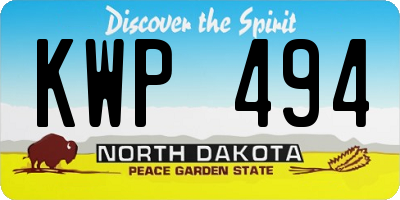 ND license plate KWP494