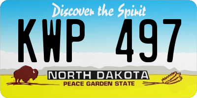 ND license plate KWP497