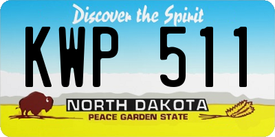 ND license plate KWP511