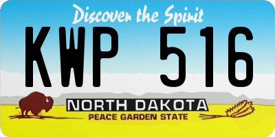 ND license plate KWP516