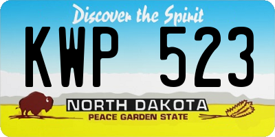 ND license plate KWP523