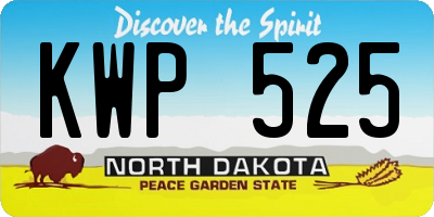 ND license plate KWP525