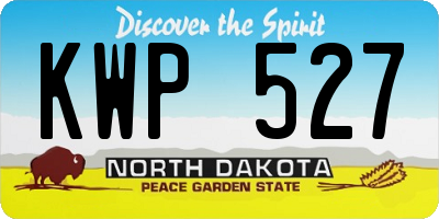 ND license plate KWP527