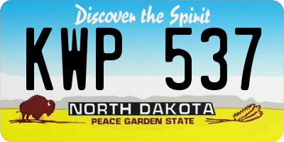 ND license plate KWP537