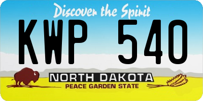 ND license plate KWP540