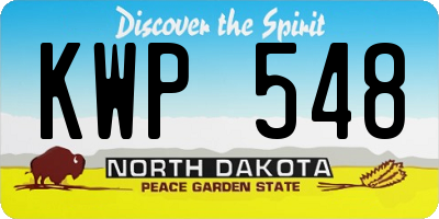 ND license plate KWP548